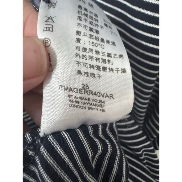 Burberry London Navy Blue White Short Sleeve‎ Polo Made in Italy Size XXL - Picture 5 of 5